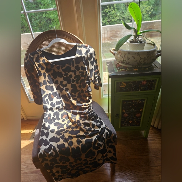 NWOT Cache Y2K Ruched Leopard Print Mini Dress - Picture 2 of 12